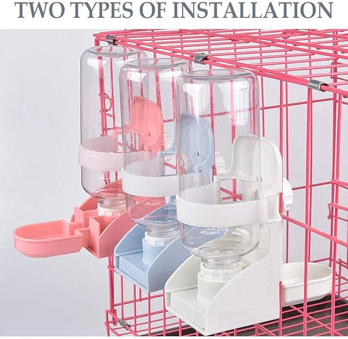 17oz Rabbit Water Bottle, Guinea Pig Water Bottle, Hanging Automatic Small Animal Bowl for Bunny Chinchilla Hedgehog Ferret Hamster