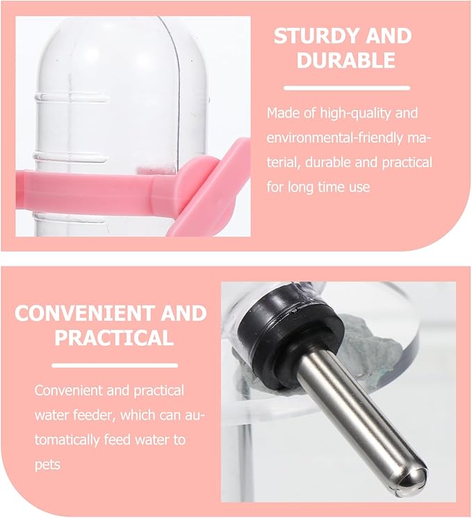 balacoo Automatic Water Feeder for Small Pets - Leak-Proof Hamster Drinking Fountain and Water Bottle 2.8Oz Portable Dispenser for Rabbits Gerbils Chinchillas