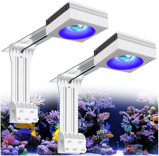 New PopBloom 2X RL115 WiFi Reef LED Light, 240W WiFi & APP Programmable LED Reef Aquarium Lights for 36"-48" Marine SPS LPS Corals & Saltwater Tank (RL115 with Arm Kitx2)