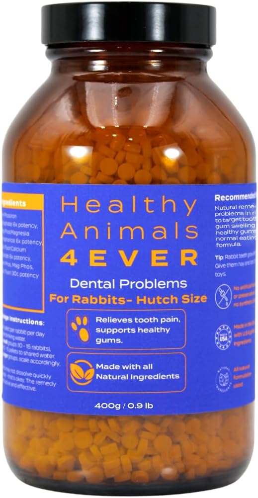 HA4E - Rabbit Dental Problems Treatment - Preventive Care for Dental Issues & Overgrown Teeth - Promotes Oral Health - Natural Homeopathic Formula - Pellets, Hutch Size (Extra Large)