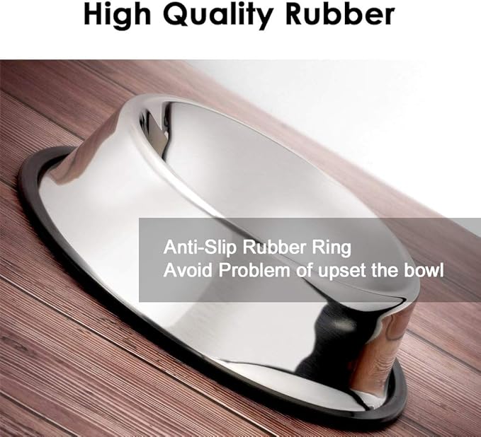 WEDAWN Stainless Steel Dog Bowls, 1.5 Cup/12oz Cat Bowl Water and Food with Rubber Base, Pet Bowls for Small Dogs, Cats, Puppy, Rabbit and Kitten, 3Pack