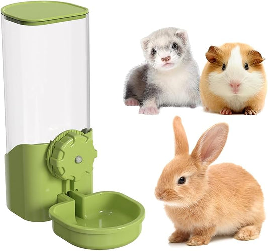 Rabbit Water Bottle for Cage Crate, 29oz No Drip Hanging Automatic Pet Water Dispenser for Small Animal Guinea Pig Bunny Chinchilla Ferret Hedgehog Puppy Cat (Green)