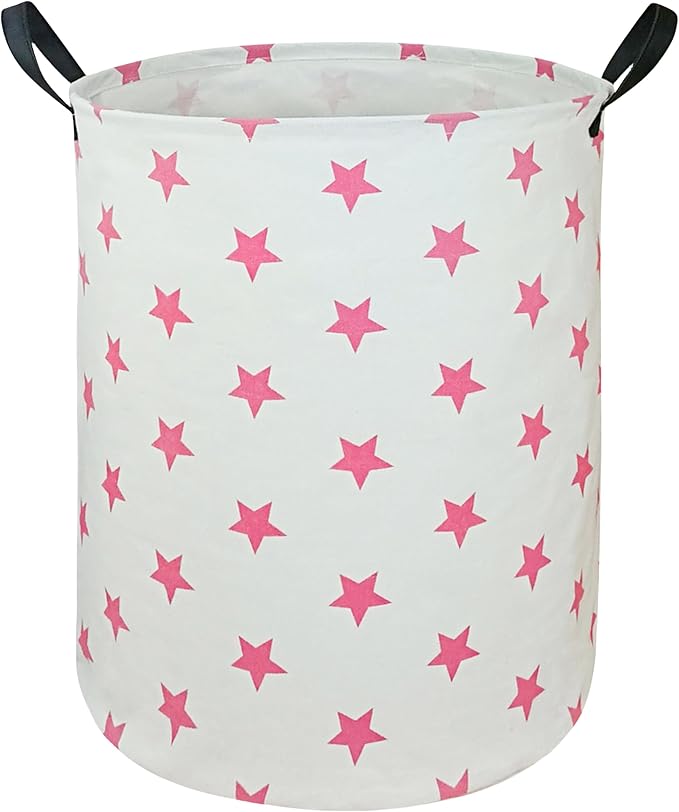 Kids Laundry Hamper Storage Basket Laundry Organizer Hamper Storage Bins Clothes Box Nursery Hamper Gift Basket with Handles (Star)