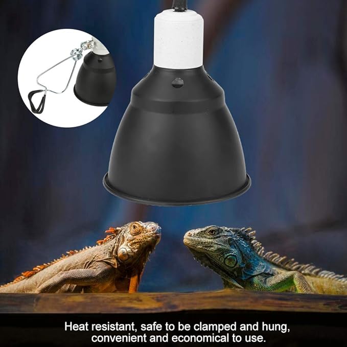 KUIDAMOS 300W Reptile Heating Lamp Socket Ceramica UVA/UVB Bulb Lamp Light Holder with Anti-Hot Cage Light Holder for Reptiles Reptile Heat lamp Dome with Habitat Lighting