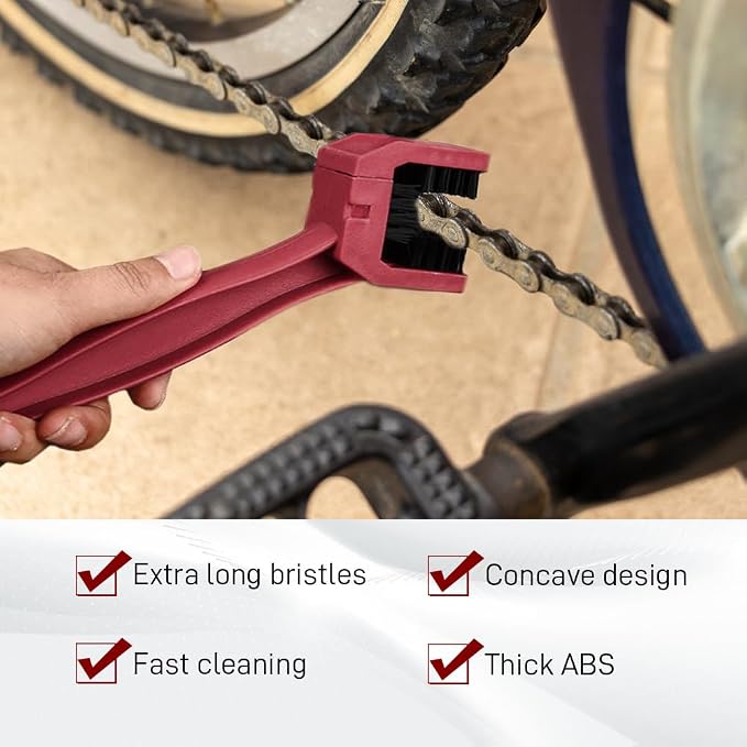 2 PCS Bike or Motorcycle Chain Washer, Motorcycle Chain Cleaning Kit, Motorbike Gear Dirt Stain Cleaning Brush, Bicycle Washer Cleaner Brush Tool for Bicycle Mountain Bike (Red+Blue, 2PCS)