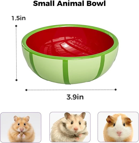 Hamster Food Bowl - Ceramic Guinea Pig Bowl Anti-Turning Small Pet Food Feeding Dish for Rabbit Rat Gerbil Mouse Chinchilla (Red)