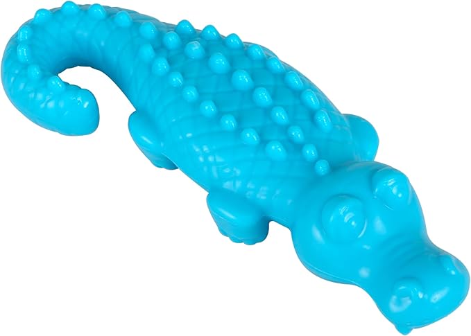 Arm & Hammer Nubbies Gator Dental Chew Toy for Dogs, Mint Flavor, Baking Soda Infused, Scrubbing Grooves to Reduce Plaque and Tartar, No Stuffing, for Moderate Chewers