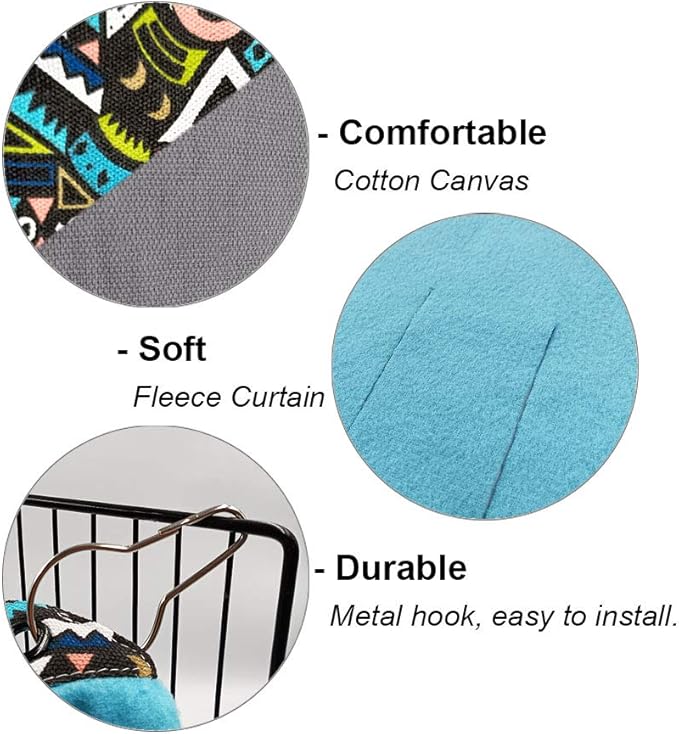 RIOUSSI Guinea Pig Hideout Hideaway Corner Fleece Toys Cage Accessories with Reversible Sides. Blue, Triangle