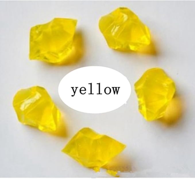 Ivie Colorful Crystal Stone Acrylic Glass Transparent Stone for Fish Tank,Aquarium,Terrariums,Vase,Plants,Garden Decoration (200grams) (yellow)