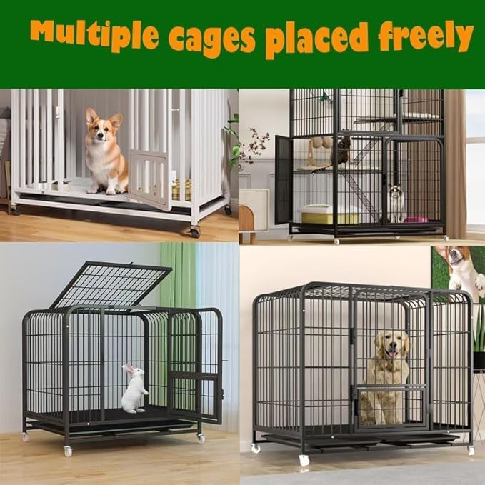 54 oz Pet Food Dispenser, Gravity Feeder Bowl for Cage, Auto Feeder for Ferret, Cat, Dog and Other Small & Medium Animals, Compatible with Widemouth Cages(Brown)