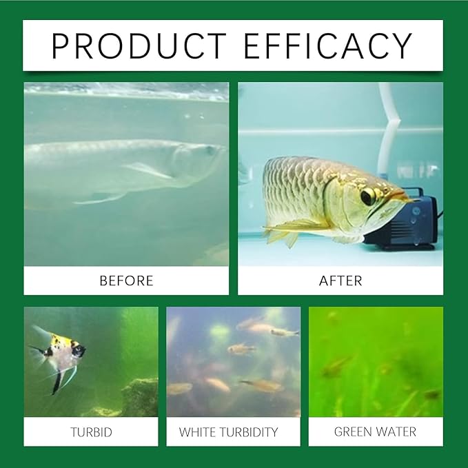 Powerful Aquarium Water Purification Tablet,Water Purification Tablets for Fish Tank,Aquarium Remover,Remove All Kinds of Turbidity from Fish TankWater (8PC)