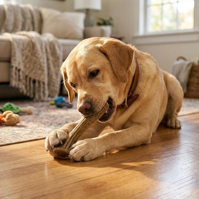 The Chew Must Go On Dog Chew, Long Lasting Healthy Snack for Adult Dogs Over 50 lbs, Made with Real Chicken, Safe Antler Alternative, Highly Digestible, Helps Clean Teeth