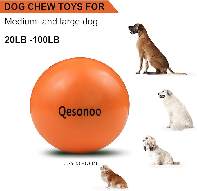 KAIKER Dog Balls Indestructible,Solid Rubber Bouncy for Dogs Aggressive Chewers Large Breed,Non-Toxic&Floating&High Elasticity,Durable Fetch Ball Medium to Chew,Play and Training.