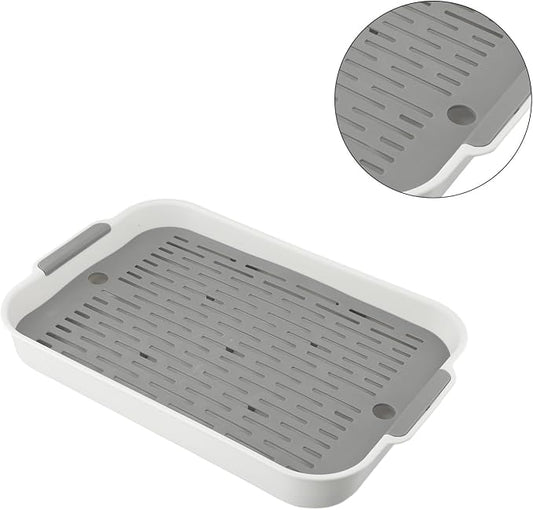 Ped Litter Box Trainer with Detachable Grid Tray for Rabbits Guinea Pigs Hamsters Chinchillas Ferrets Birds Sturdy Plastic Toilet Training Pan Easy Clean Smooth Corner(F)