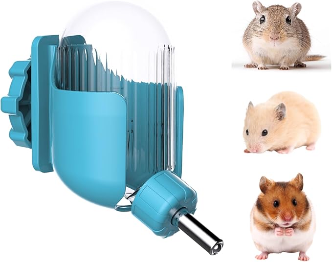Hamster Water Bottle, 3.4 oz Freestanding Water Dispenser for Syrian Dwarf Hamster Mouse Rat Degu