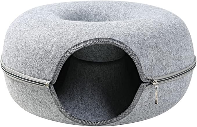 Thicken Felt Round Bed Warm Soft Tunnel Tube Small Pet Detachable Design Easy to Large Capacity Winter Pet Bed