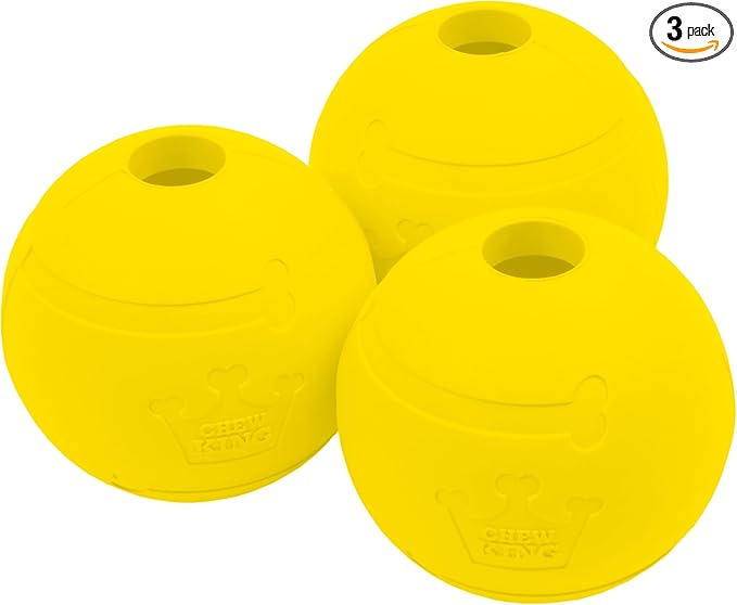 Chew King Flavored Rubber Ball Collection, 2.5 Inch Chicken Flavor Rubber Balls 3-Pk