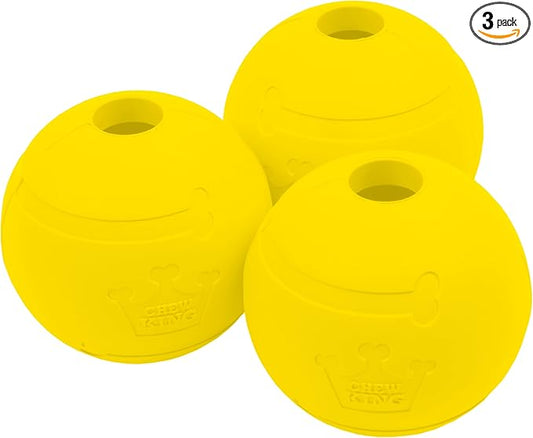 Chew King Flavored Rubber Ball Collection, 2.5 Inch Chicken Flavor Rubber Balls 3-Pk
