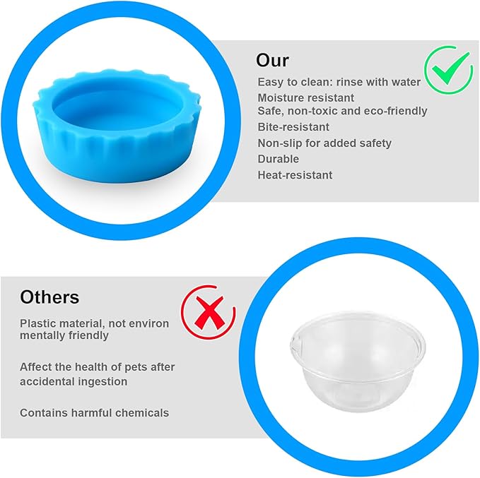 6 Pcs Crested Gecko Food and Water Bowl with 1 Spoon, Reptile Feeding Cups for Lizards, Isopods & Small Pets, Easy-Clean Silicone Set