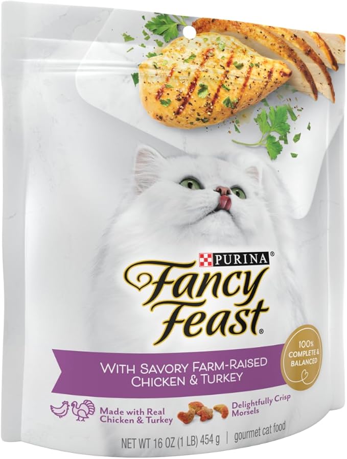 Fancy Feast Purina with Savory Chicken & Turkey Dry Cat Food, 16 OZ