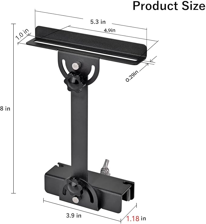 Aquarium Light Riser (2pcs) - for Straight-Edge Lidless Tanks, Max 1.18" Glass+Trim, Fits ≤4.9" Wide Lights, 0-6.5" Height Adjustable