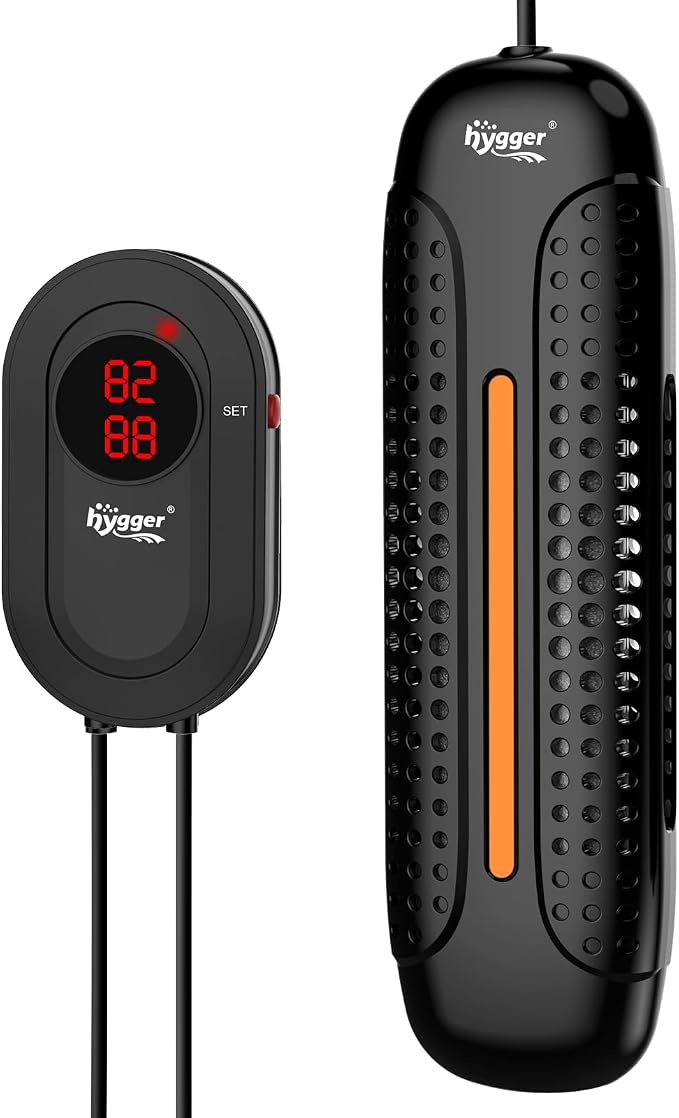 hygger 1000W Aquarium Heater with Controller, Submersible Fish Tank Heater Intelligent Leaving Water Automatica Stop Heating and Overheat Protection,105-238 Gal Turtle Heaters for Freshwater Saltwater