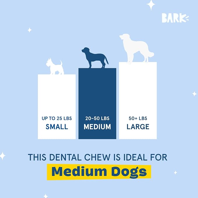 Barkbox Bright Original Dog Dental Chew Sticks Plaque and Tartar Cleaning, Medium Breeds (30 Chews)