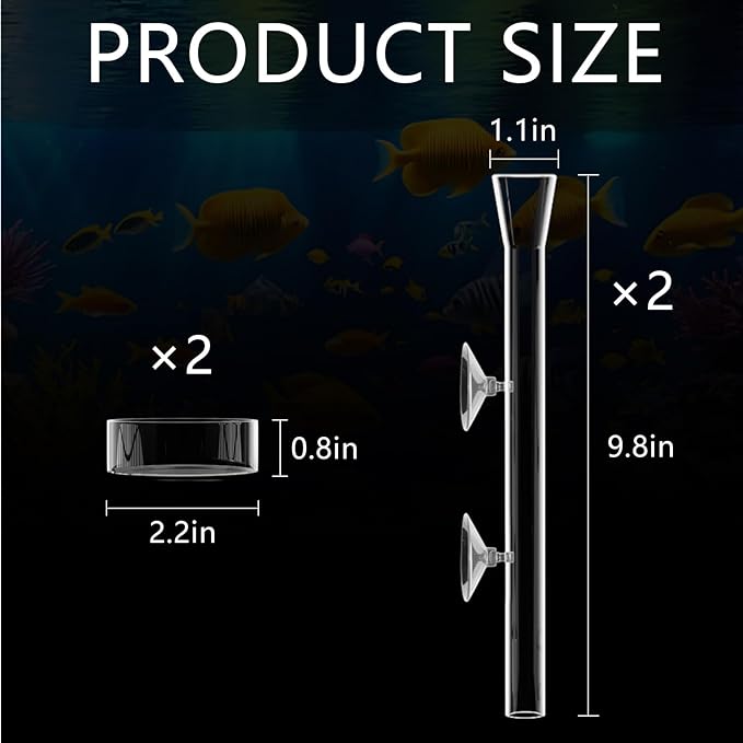 8 Pcs Shrimp Feeding Tube and Dish Fish Feeder Tube Tray for Plant Holder for Aquarium Fiberglass Fish Tank Feeding Tray (10inch)