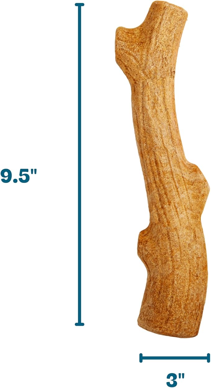 Pupstages Super Dogwood Dog Chew Toy, Made in the USA – Real-Wood Blend, Natural Wood Flavor & Texture, Moderate Chewers, Medium, 9.5"