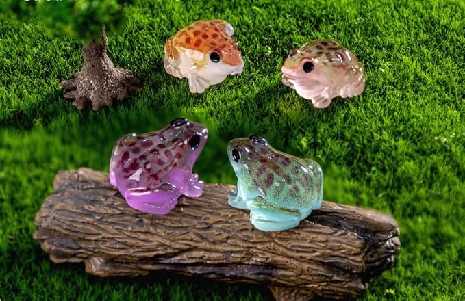 EMiEN 10Pcs Luminous Mini Frog for Decoration Fairy Garden Plant Décor,Cabinet,Aquarium Ornaments Party etc.