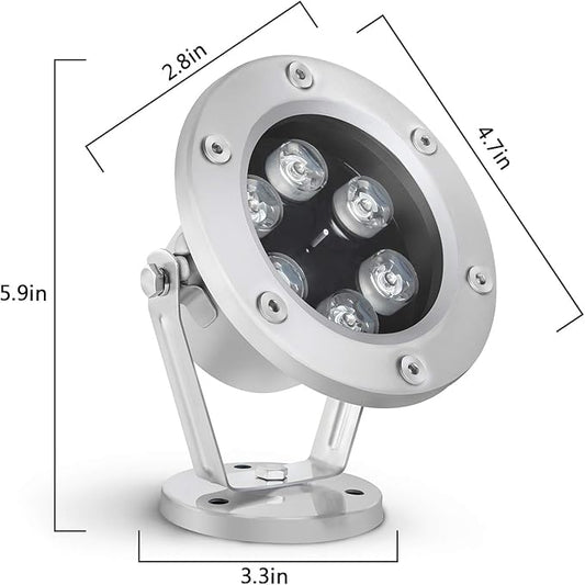 Underwater Light 18W RGB Waterproof Grade IP68 LED Color Changing Spot Light Landscape Lighting Suitable for Swimming Pools, Fountains, Waterfalls, Aquariums（Not Include Transformer）