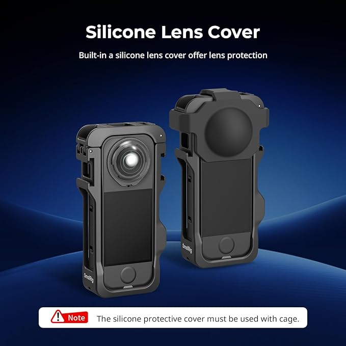 SmallRig Cage for Insta360 X4 Air, Plastic Protective Case for Insta360 X4 Air, Built-in Cold Shoe Mounts & 1/4" Locating Hole, with Silicone Lens Cover - 5940
