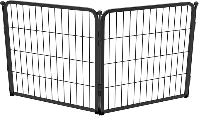 FXW Homeplus Unleashed Indoor Dog Playpen - Stress-Free and Safe Play, Heavy Duty 24 Inch 2 Panels Dog Pen for Puppy and Small Dogs, Black│Patented