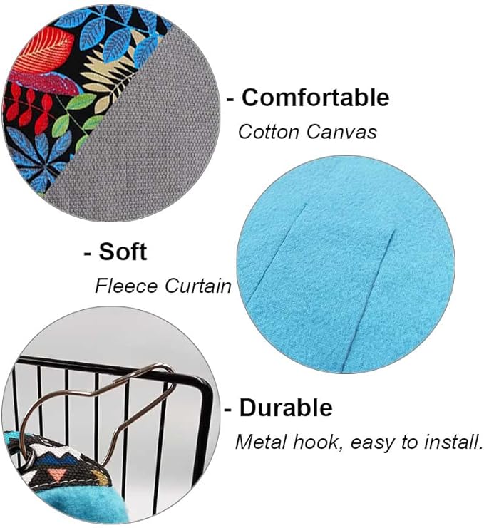 RIOUSSI Guinea Pig Hideout Hideaway Corner Fleece Toys Cage Accessories with Reversible Sides. Black Leaves, Triangle