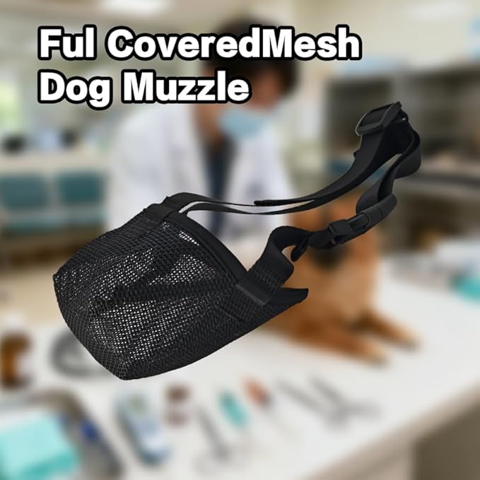 Dog Muzzle for Small Dogs, Adjustable Soft Mesh Muzzle to Prevent Biting, Chewing, Barking – Vet Recommended, Secure Fit