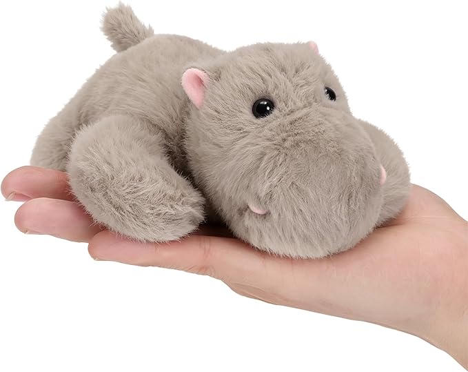PEACH CAT Hippo Stuffed Animal Cute Hippopotamus Plushies Small Plush Toys Gifts for Kids Dark Gray