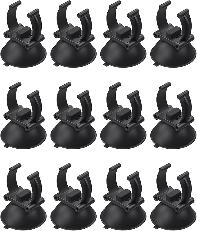 Pawfly Aquarium Heater Suction Cups Fish Tank Tube Light Sucker Holders 1.1 Inch Fixing Clips for Large Aquarium Heating Rod and Submersible Light (Not for Airline Tubing), 12 Pack