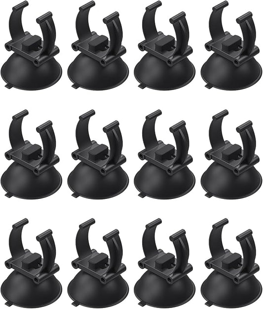 Pawfly Aquarium Heater Suction Cups Fish Tank Tube Light Sucker Holders 1.1 Inch Fixing Clips for Large Aquarium Heating Rod and Submersible Light (Not for Airline Tubing), 12 Pack