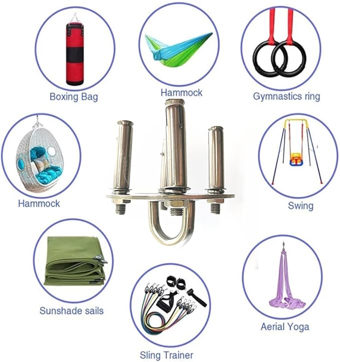 Eye Ceiling Hook Swing Hangers 700LB Capacity for Punching Bags Hanging Chair Hammocks Swing Trapeze Yoga (90mm Diameter)