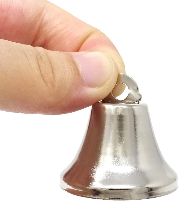 Honbay 20PCS 36mm/1.42inch Silver Jingle Bells Bridal Bells Christmas Bells Decoration Bells for Dog Potty Training, Housebreaking, Making Wind Chimes,Christmas Wreath and etc