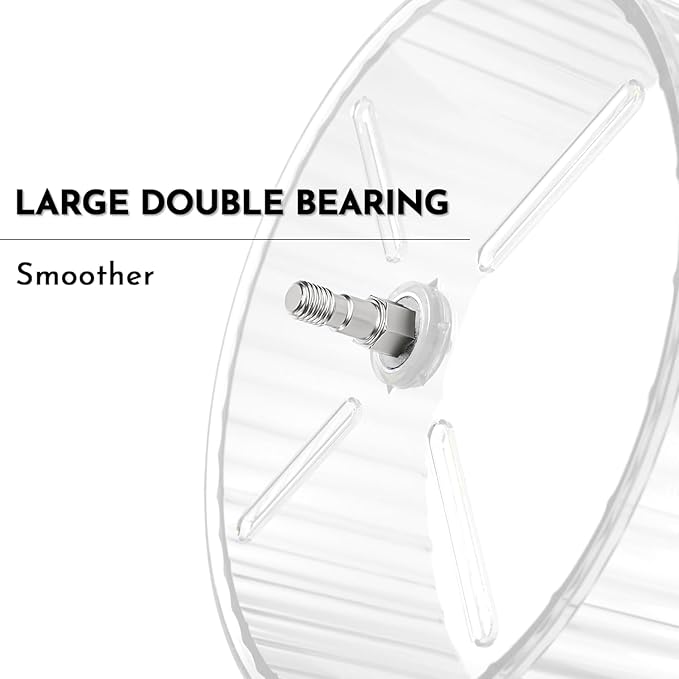 Silent Hamster Wheel 8.3inch Adjustable Height Turtle Wheel Turtle Tank Accessories Dwarf Hamster Quiet Wheel, Hedgehog Wheel, Gerbil Wheel, Small Pet Exercise Wheels (White)