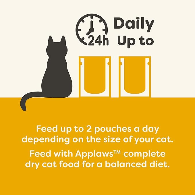 Applaws Natural Wet Cat Food in Mousse, Limited and Natural Ingredients, Grain-Free, High Protein with No Artificial Additives, Chicken (12 x 2.47oz Pouches)