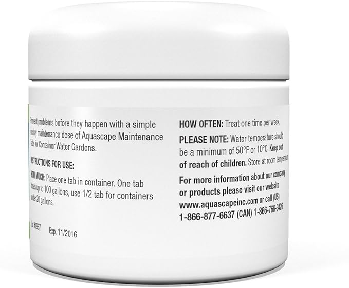 Aquascape 40004 Container Water Garden and Pond Maintenance Treatment, 36 Tabs, white