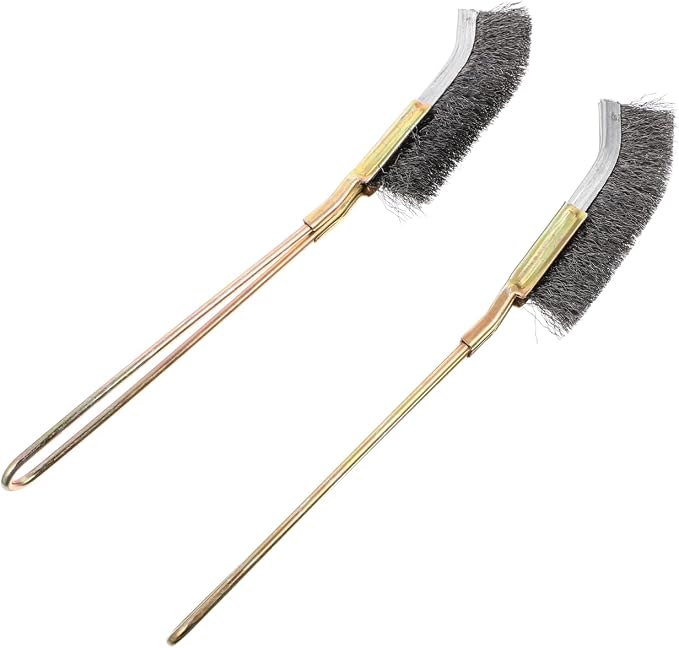 Angoily Bird Cage Cleaning Brush 2-Pack Long Handle Wire Bristle Cage Brush for Pet Supplies Easy Stubborn Stain Removal and Daily Grooming
