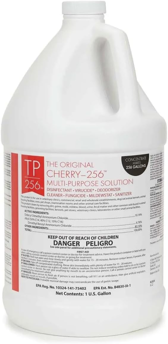 PUREPET 256 Kennel Cage and Surface Disinfectant The Original High Concentrate Vet Approved Cleanser (Cherry)