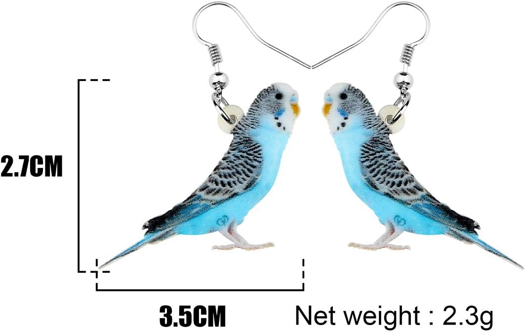 NEWEI Acrylic Cockatiel Gifts Cute Parrot Earrings Dangle for Women Bird Lovers Jewelry Ornament Charms