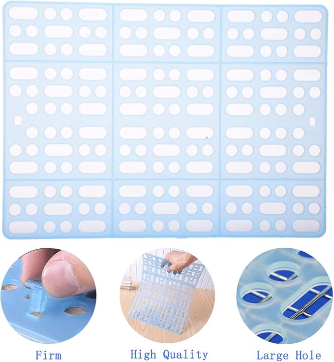 Hamiledyi 4 Pcs Rabbit Cage Mats Small Animal Plastic Feet Pads Floor Mat for Pet Cats Dogs Bunny Hamster Rat Chinchilla Guinea Pig(Blue)