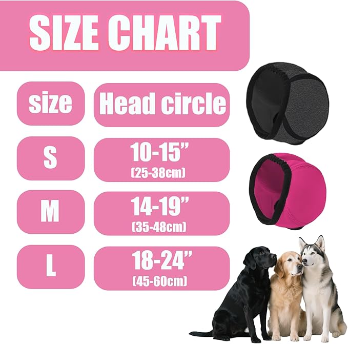 Dog Ear Muffs Noise Protection, Dog Ear Covers for Bath, Dog Quiet Ear Wrap, Waterproof Dog Calming Hoodie for Hematoma, Bathing, Drying, Swim& Noise Anxiety Relief