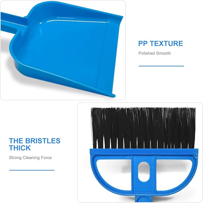 POPETPOP Mini Broom and Dustpan Set - Cage Cleaner for Guinea Pigs, Hedgehogs, Hamsters, Chinchillas, Rabbits, Reptiles - Guinea Pig Cage Cleaner Desk Cleaning Brush (Random Color)