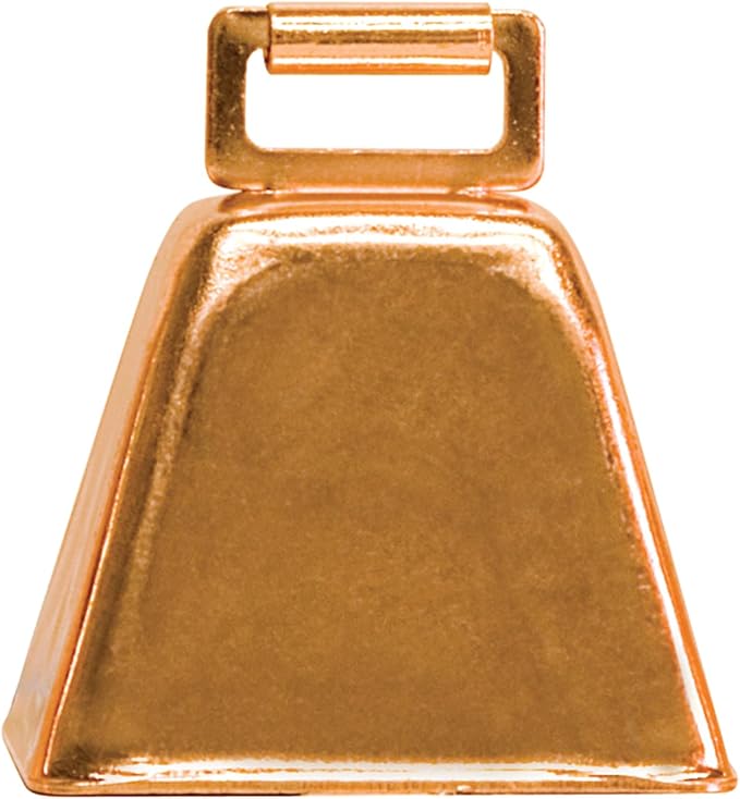 Weaver Livestock Copper-Plated Small Cow Bell, Robust Herd Tracking Loud Bell, Lightweight Goat Bells for Cow, Goat, and Sheep, 1.75” x 2.25” x 2.5”